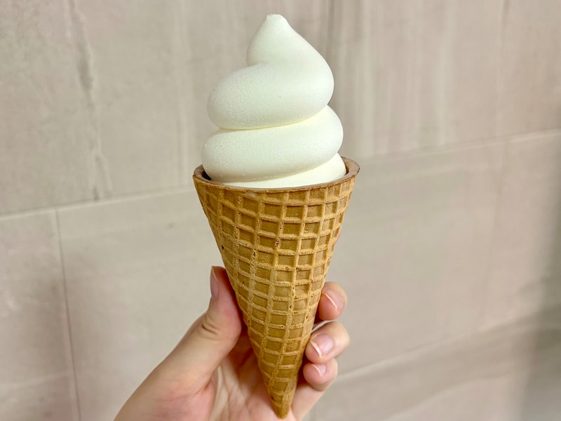 北海道産生クリームを使用。ミルク感たっぷりのアイスクリームを楽しめます 
