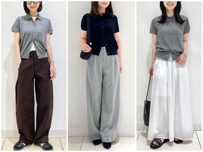 オンオフ問わず着られる、きれいめな半袖ポロカーディガンが「買い」です！