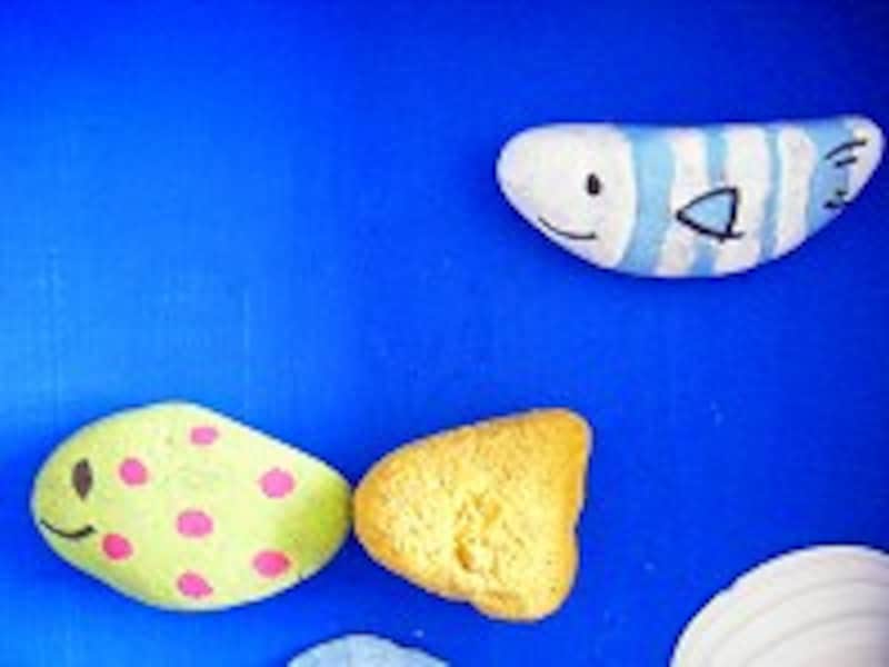 石ころアート魚1手順2