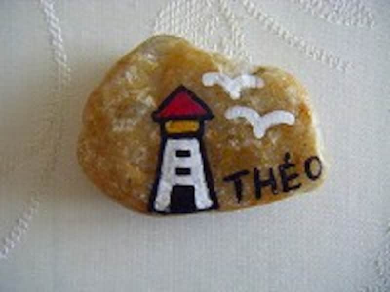 石ころアート灯台