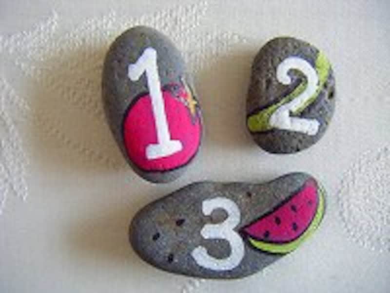 石ころアート数字