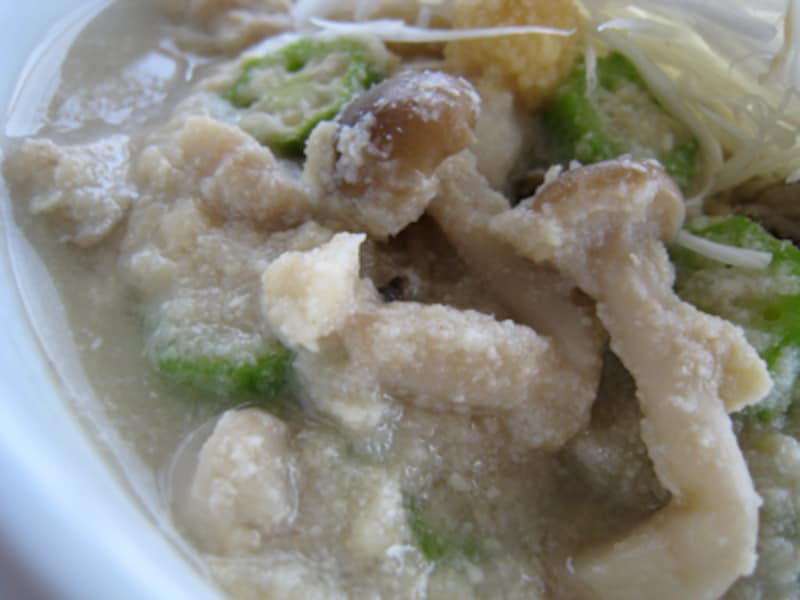 白味噌風味のおからきのこスープ