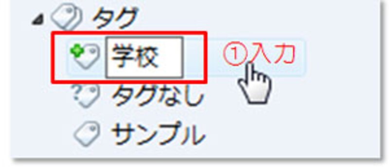 タグの名前を入力