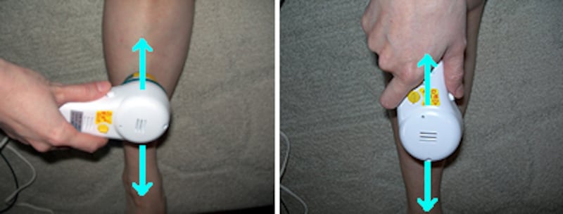 レーザー脱毛機・持ち方解説図