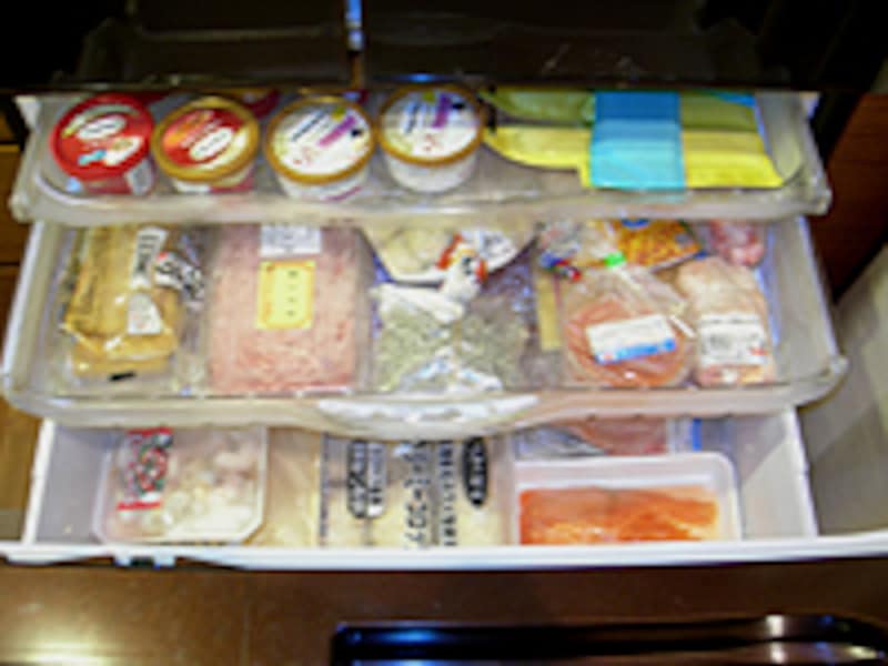 冷凍室・下段～３段ケース