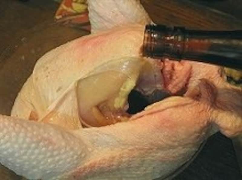 ショウガをすりこむ