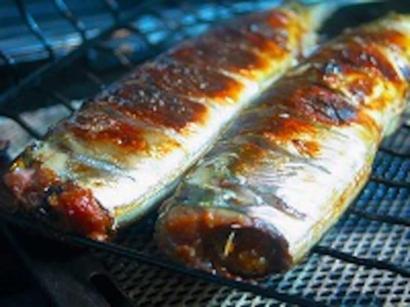 サンマの味噌詰め焼き