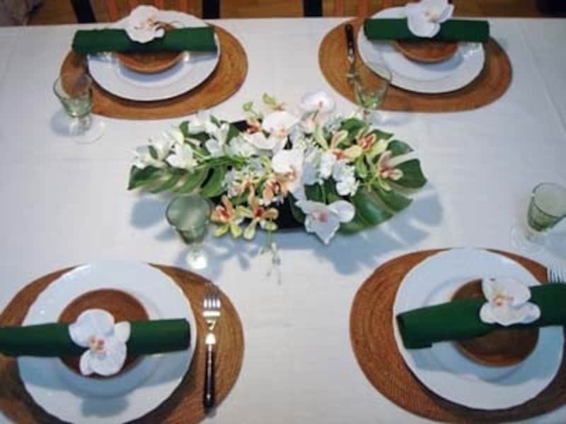 モスグリーンのナプキンの色がポイントカラー