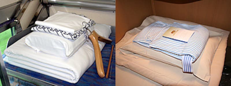 寝台列車の寝具類