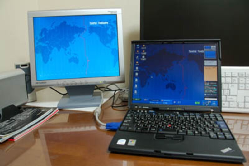 ノートパソコン+小さいモニタ