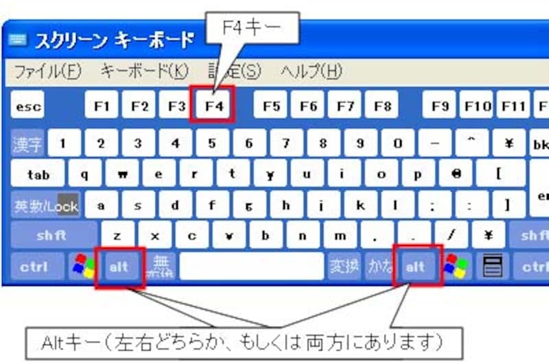 ウィンドウの終了