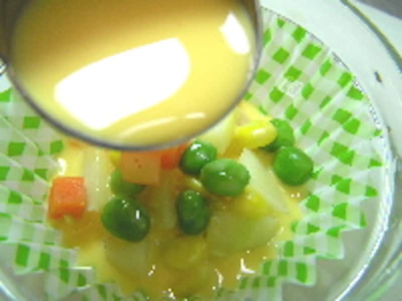 レンジでオムレツ