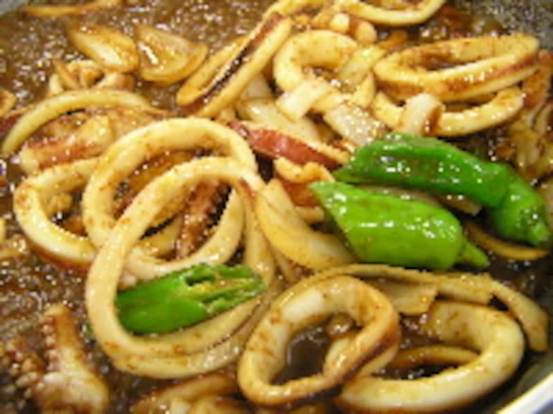 ピリ辛イカ炒め