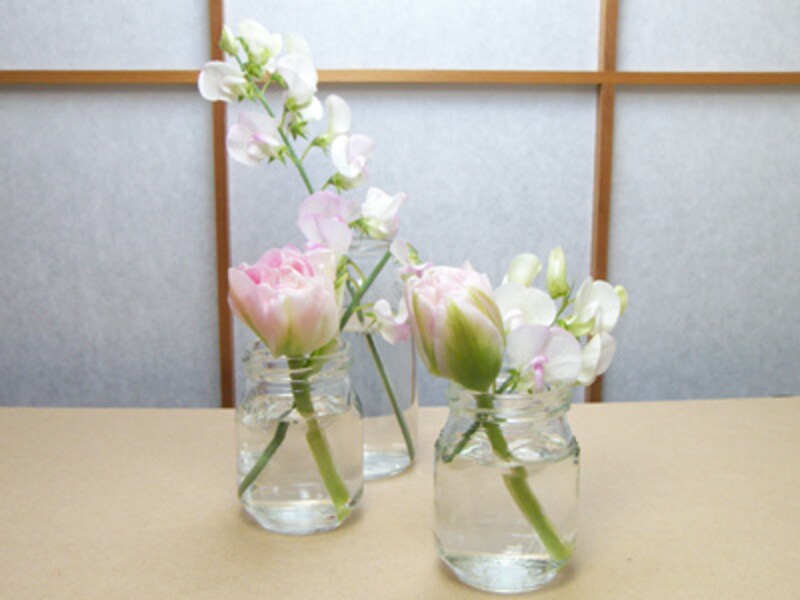 ガラスの器のアレンジメント
