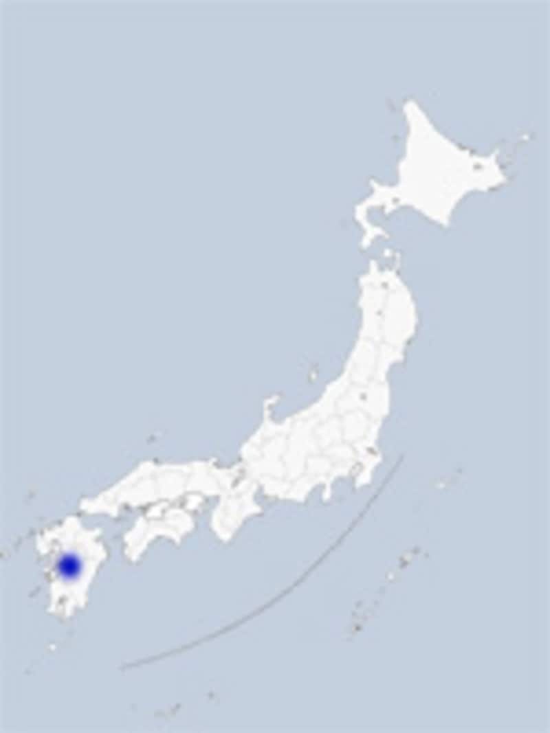 熊本、阿蘇の地図