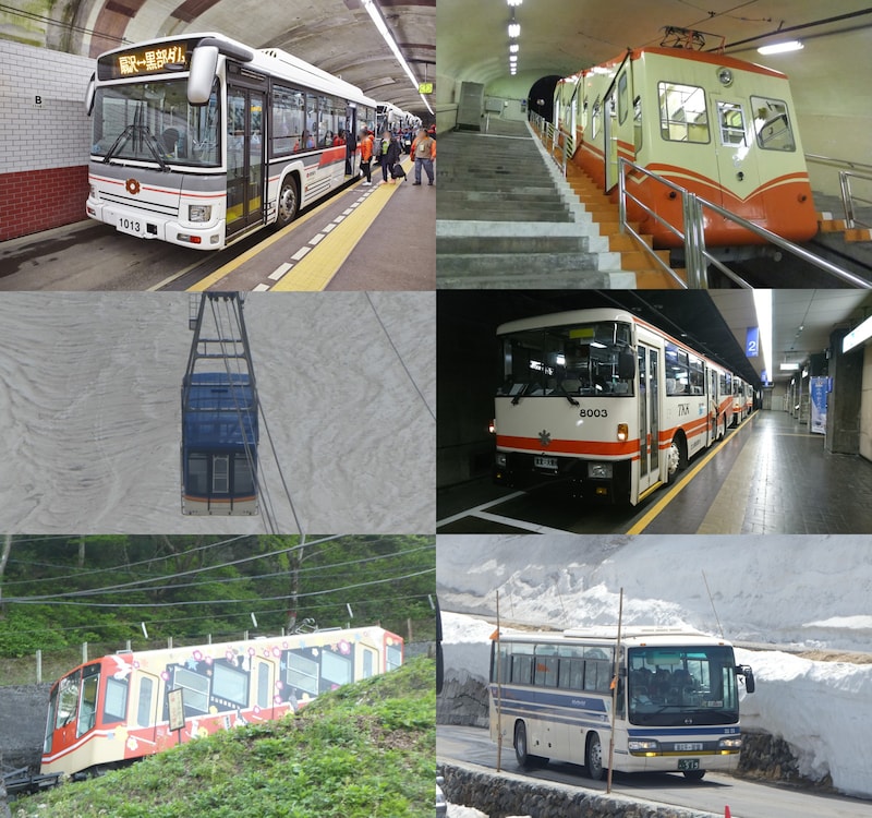 立山黒部アルペンルートの多彩な乗り物たち