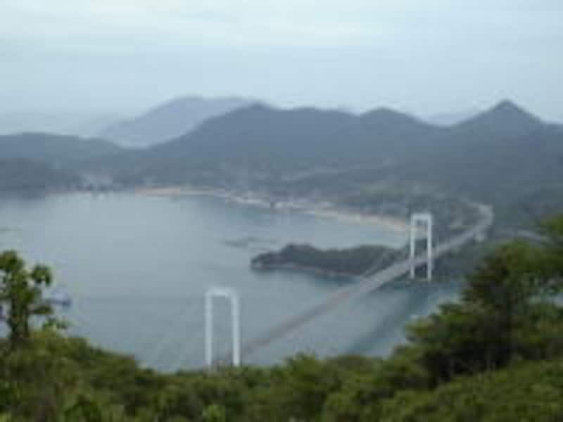 カレイ山展望公園から眺める伯方・大島大橋