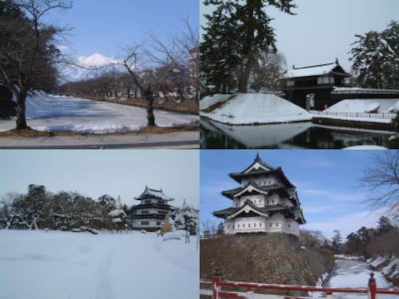 冬の弘前城址