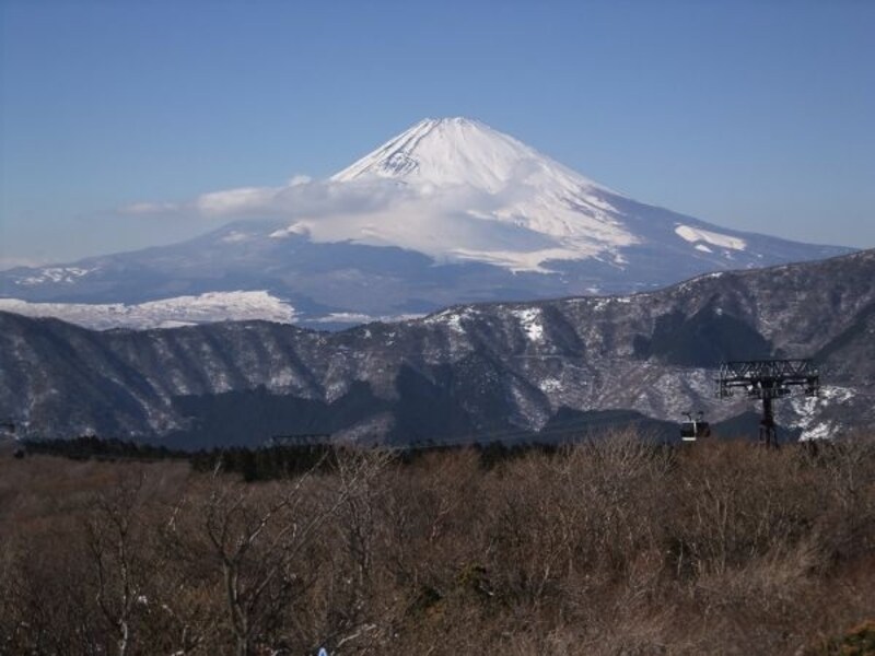 大涌谷から眺める富士山
