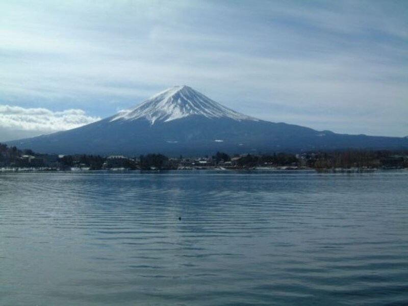 河口湖と富士山