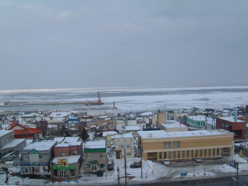 道の駅おうむから流氷を眺める(1)