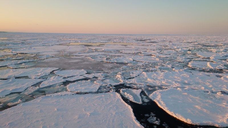 紋別の流氷(7)/サンセット便からの眺め