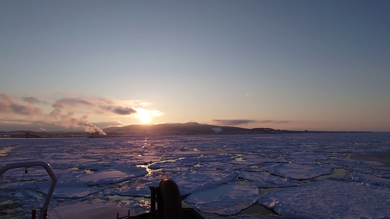紋別の流氷(8)/サンセット便からの眺め