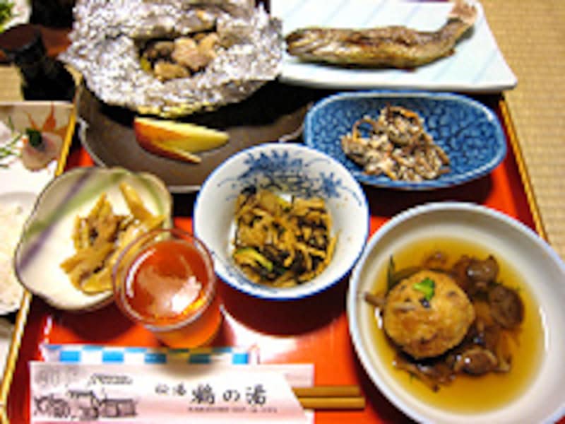 鶴の湯温泉夕食