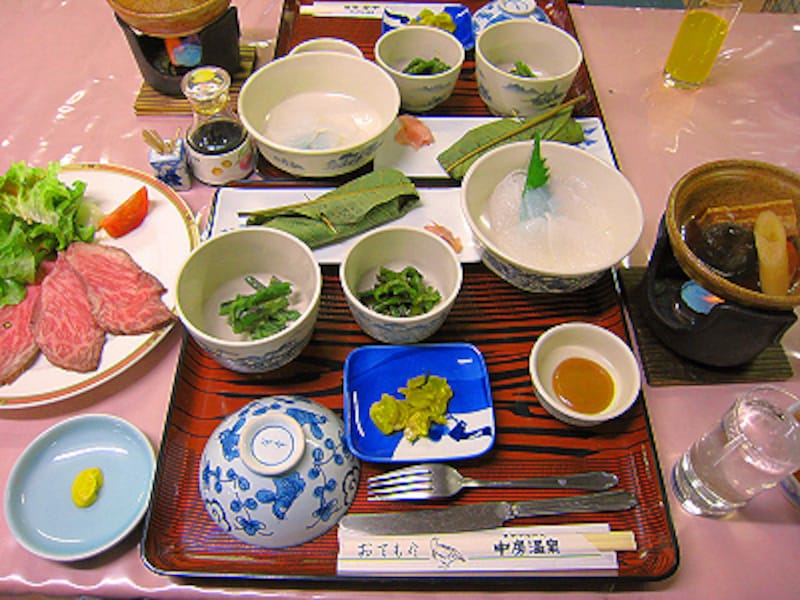 中房温泉本館夕食