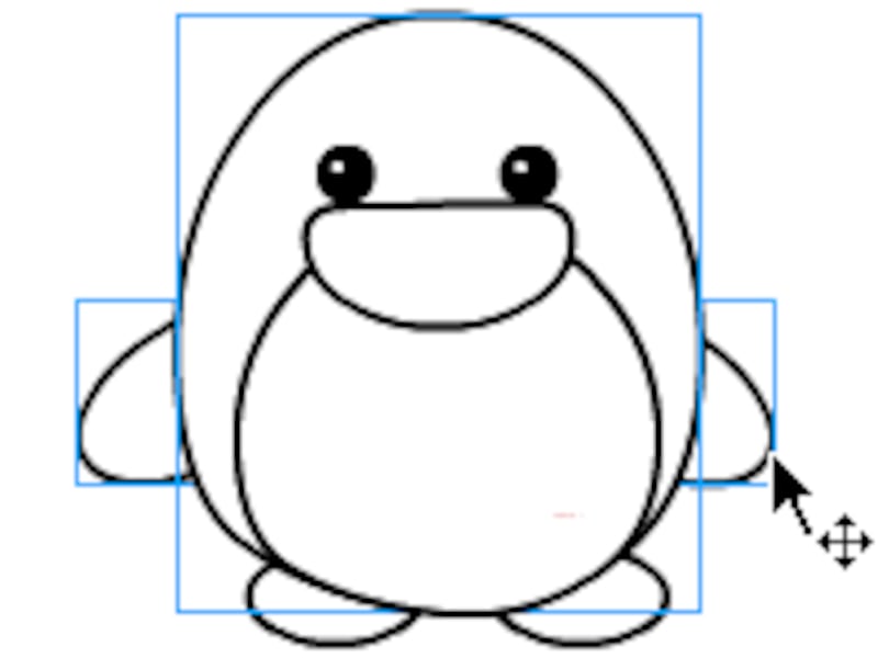 Shiftキーを押しながらくちばし・足を選択