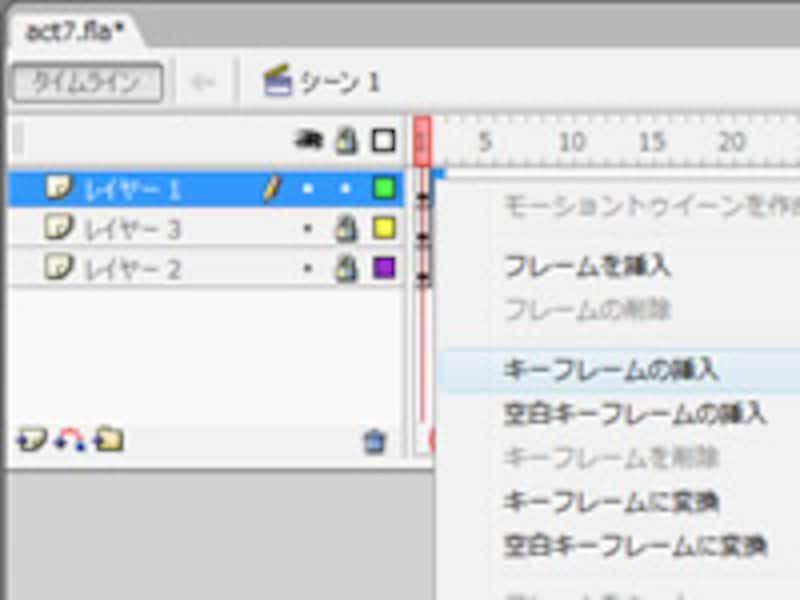 キーフレームの挿入