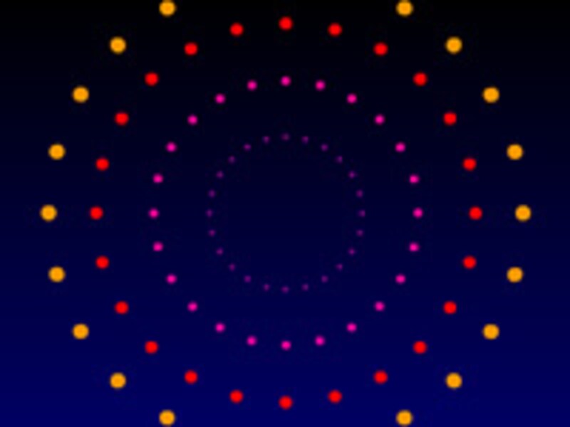 少しずつ輪を小さくし着色する