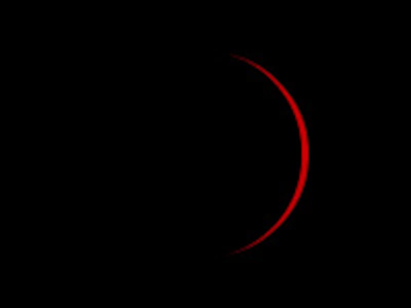 非常に薄い三日月