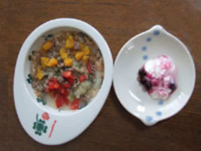 紋次郎君のお食事