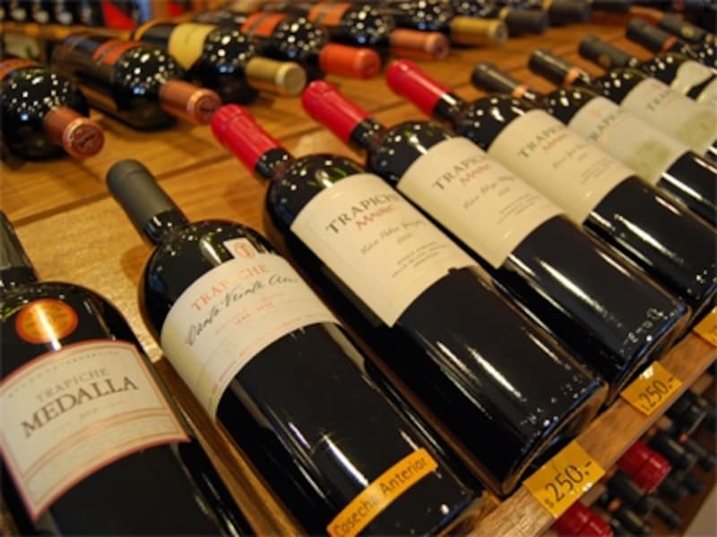 メンドーサ産のワインは超高級品からリーズナブルなものまで様々