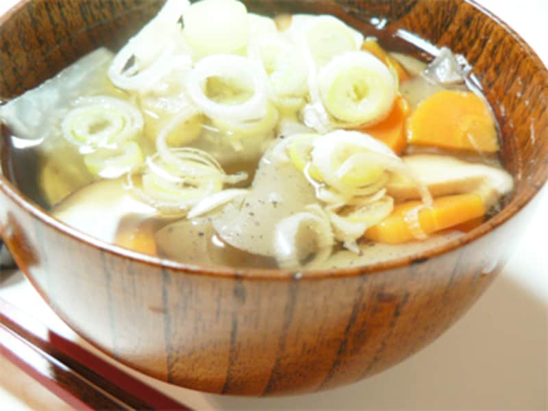 秋野菜たっぷりの具沢山お吸い物