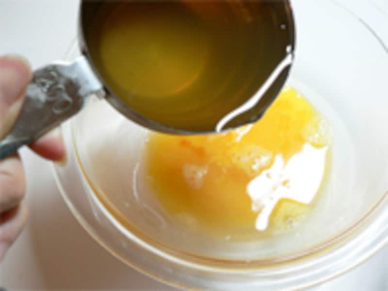 溶き卵と混ぜる