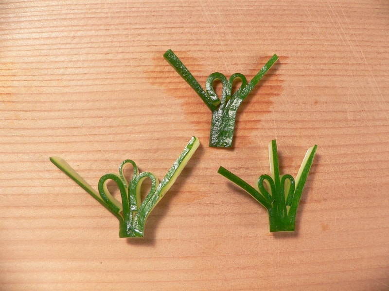 扇面きゅうりの切り方・画像・方法・飾り切り