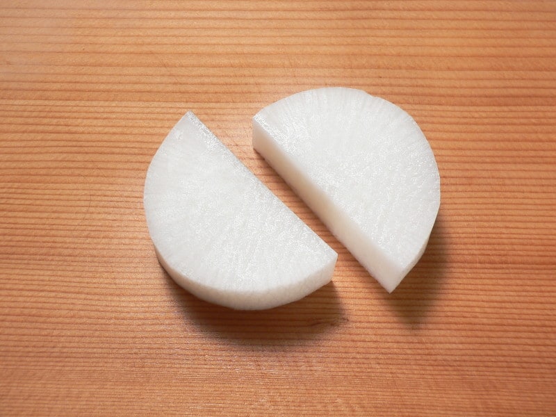 半月切りの切り方・画像・方法