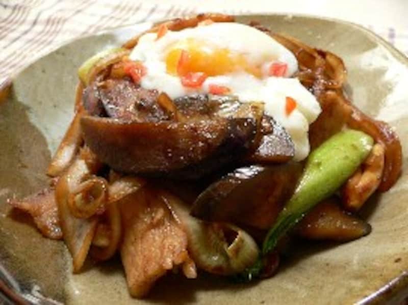 豚の生姜焼き丼玉子のせ
