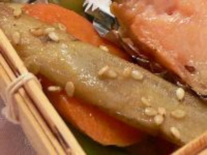 牛蒡と人参とピーマンの炒め煮