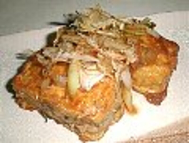 油揚げのひき肉サンド