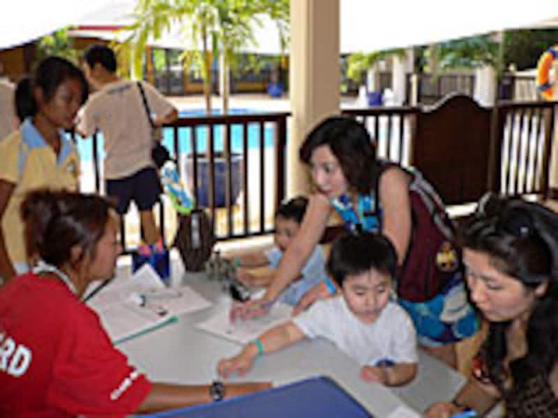 ミニクラブの受付