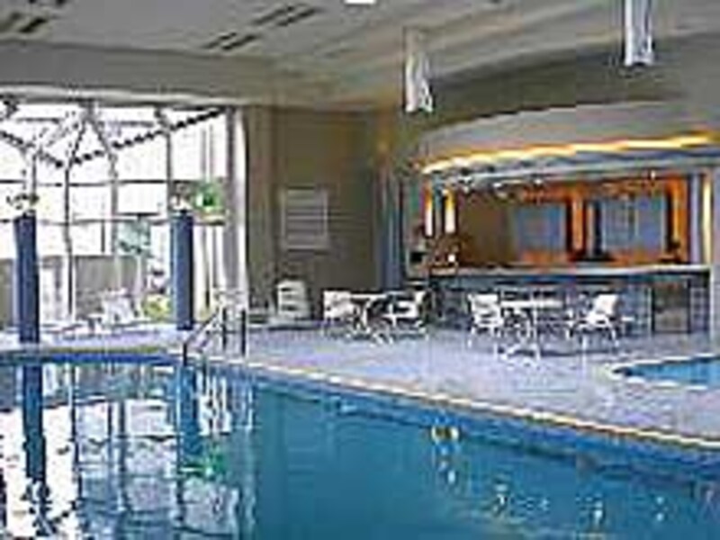 バーコーナーのある室内プールにはダイビングプールを併設