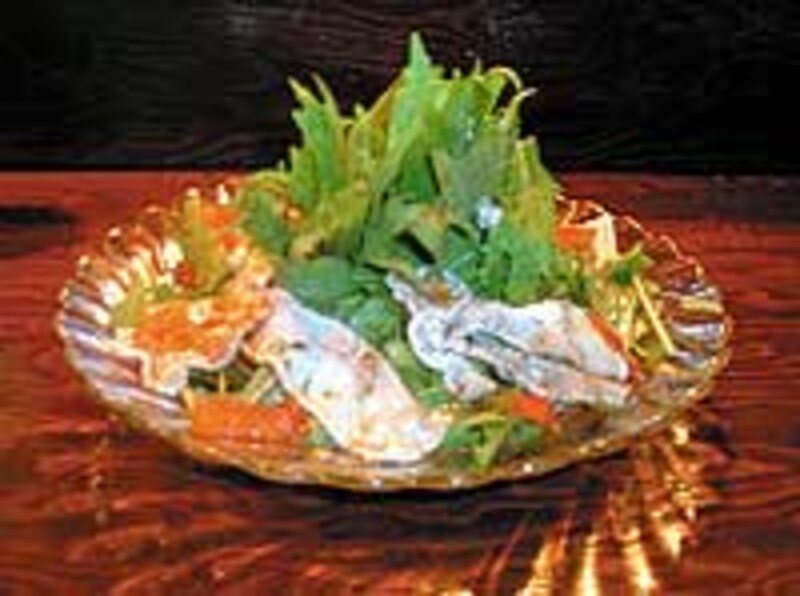 水菜と県産豚のしゃぶしゃぶサラダ