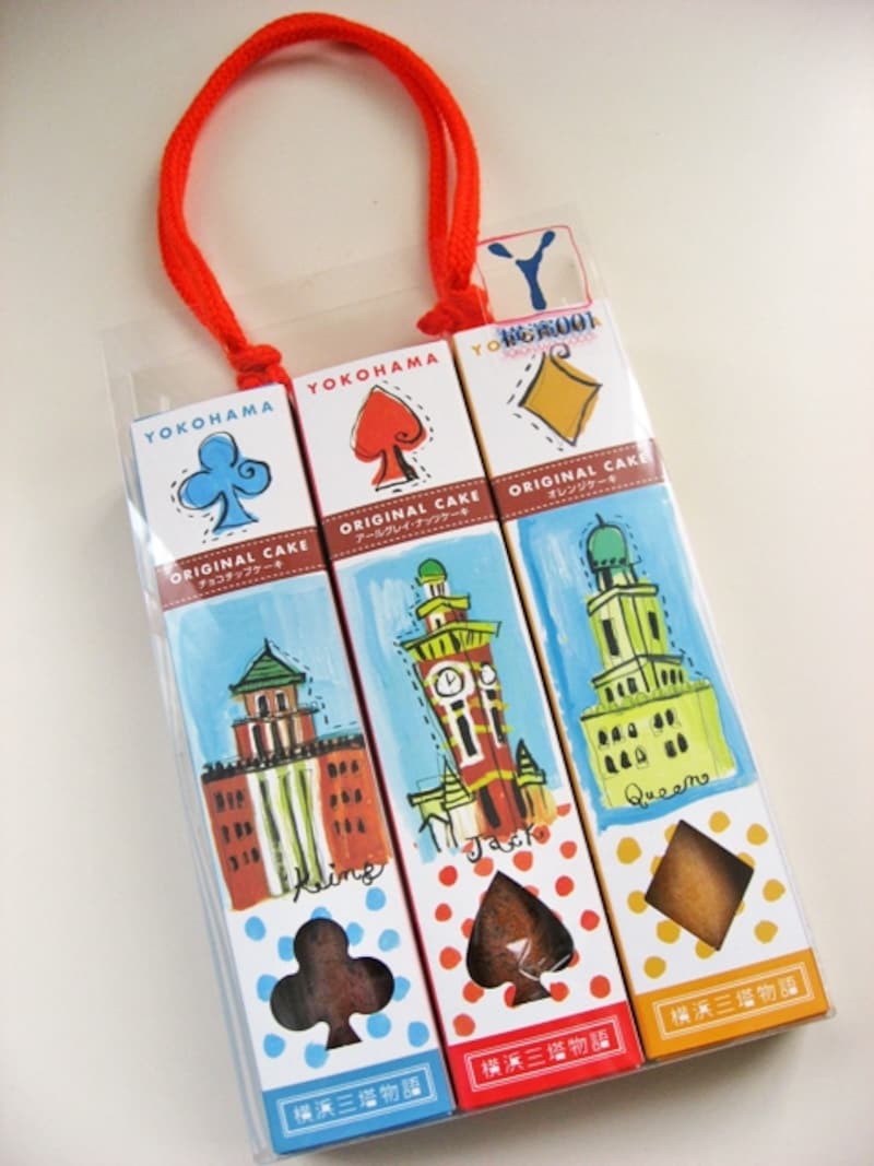 「横浜三塔物語」660円（税抜、スティックケーキ3本入り）