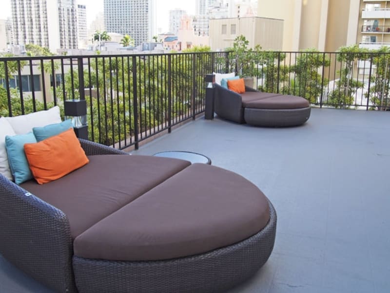 ソファでのんびり日光浴を