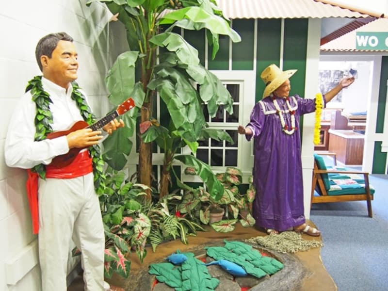 プランテーション時代の生活を再現したコーナー