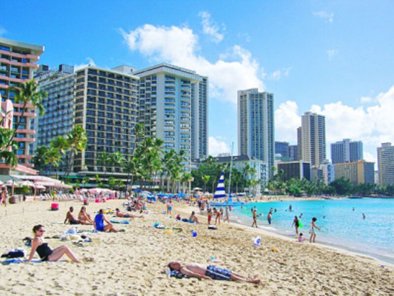 ワイキキビーチも込み合うことなく、ゆったり過ごせる