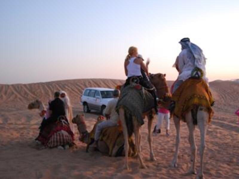 サファリ途中で砂漠を散歩